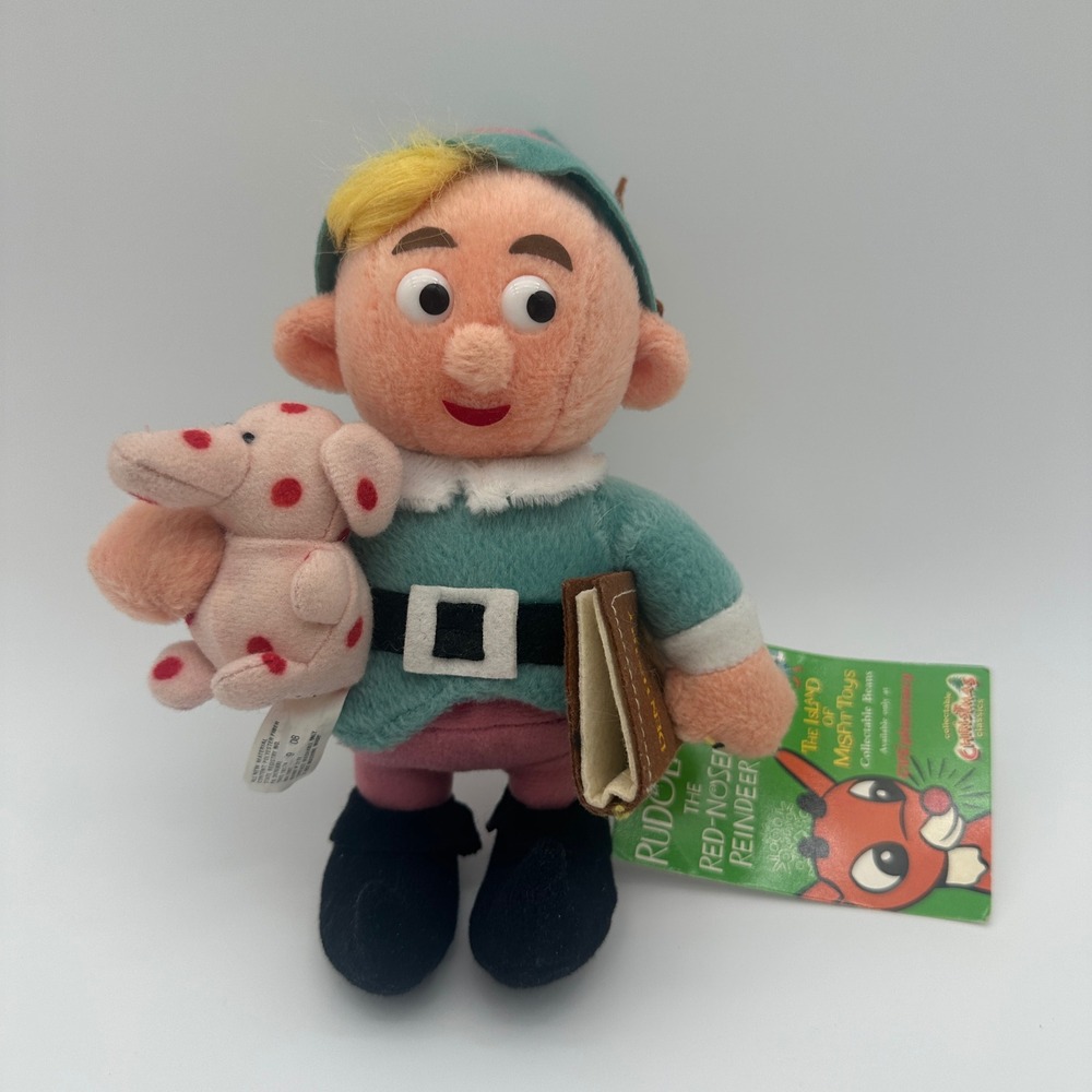 Stuffins Herbie the Elf Plush 1999 Rudolph Misfit Toys Spotted Elephant CVS 7.5" - Picture 12 of 13